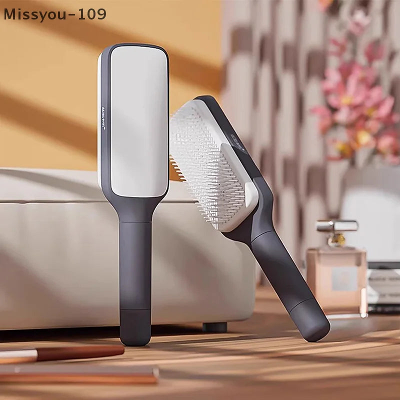 One-Click Self-Cleaning Hair Brush
