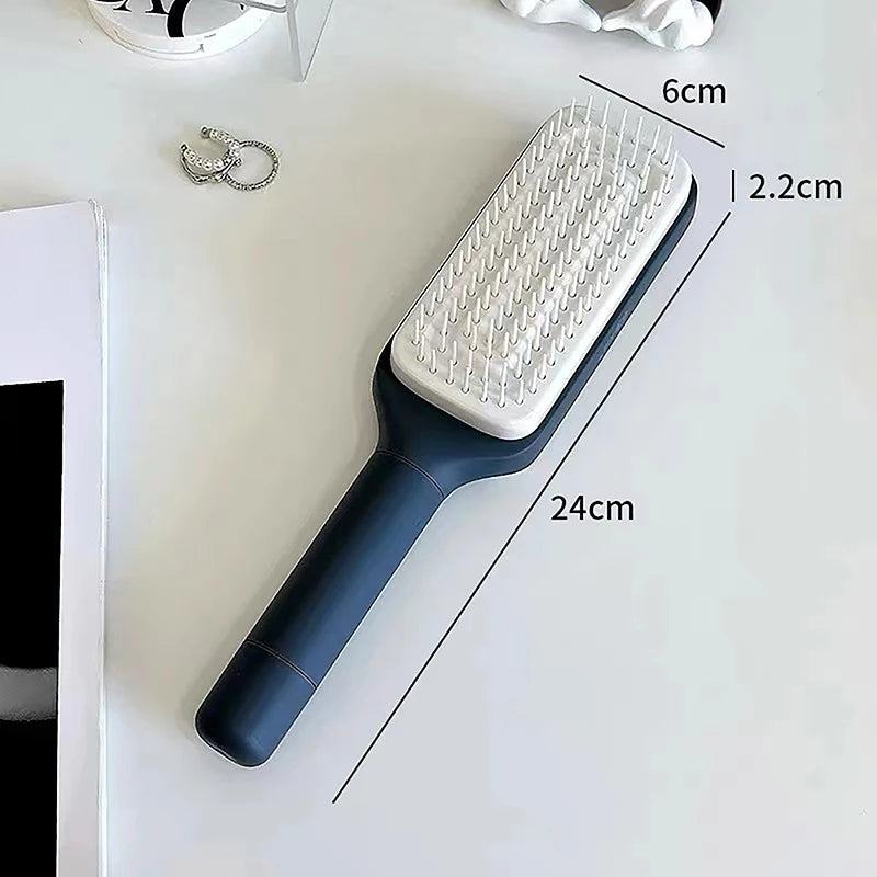 One-Click Self-Cleaning Hair Brush