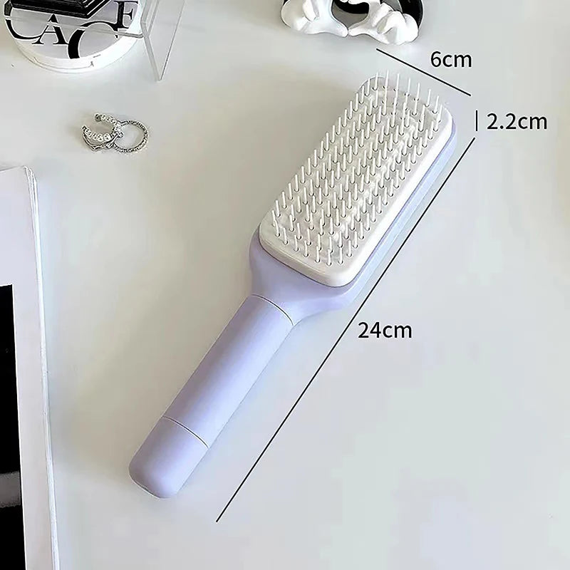 One-Click Self-Cleaning Hair Brush